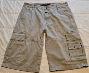 Y2K Marithe Francois Girbaud Mens Biker Cargo Relaxed Shorts 38 Beige Baggy EUC - Picture 1 of 14