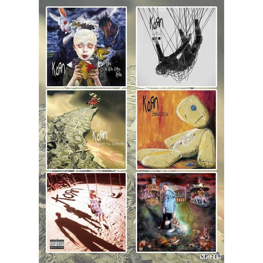 Korn Albums Sticker Pack | Issues Follow the Leader The Nothing Nu Metal Band