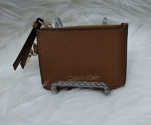 Calvin Klein Brown Gold Women's Coins Key Credit Card I'd holder Wallet