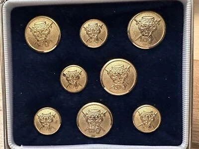 Vintage Benson and Clegg London 8 Pc Gold Shank Buttons in the Box - Image 1 of 4