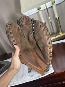 Vintage 1940's Wilson #548 First Base Mitt A Trapper Model Rare - Picture 1 of 10