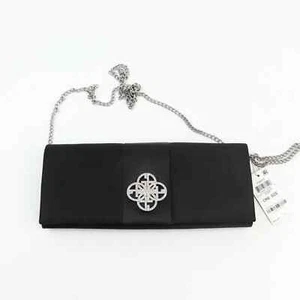 Giani Bernini Damen Clutch Handtasche schwarz abnehmbarer Riemen Kette Einheitsgröße - Bild 1 von 9