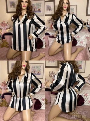 HIGH GLOSS MIRROR SHINE LIQUID SATIN Sexy Secretary Mistress Governess Blouse - Image 1 of 4