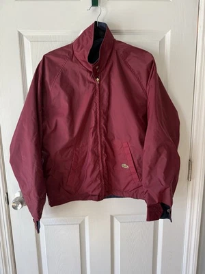 Chaqueta Harrington Reversible Vintage Lacoste Mediana Azul Granate Retro Años 90 Cocodrilo Foto 1 de 4