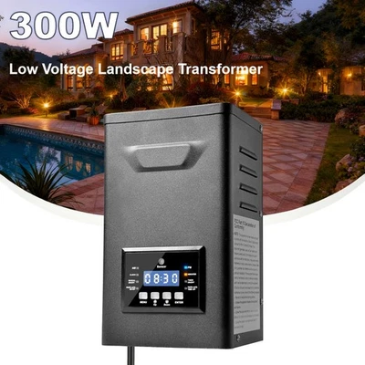 300W Low Voltage Landscape Transformer with Timer and Photocell Sensor - Image 1 of 4