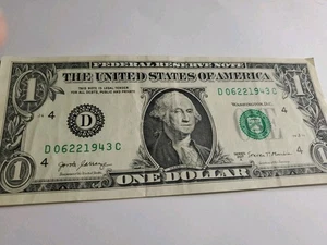 $1 Birthday Federal Reserve Note June 22nd 1943 D06221943C - Picture 1 of 3