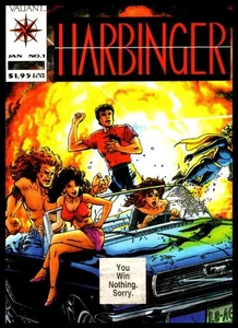 Libro de historietas Valiant Harbinger #1 1992 insertado no ganas nada lo siento promoción vintage - Imagen 1 de 2