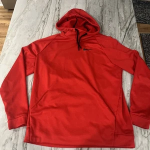 Nike Dri-Fit Kapuzenpullover mit Stehkragen 2 Seitentaschen Herren Large rot - Bild 1 von 10