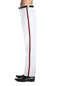 CONCITOR Men's TUXEDO Dress Pants Flat Front Satin Band Mens Tux Pant Trousers - Picture 1 of 62