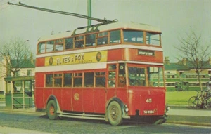 Trolleybus Postcard South Lancashire Transport 45 TJ3334 Guy BTX / Roe - Picture 1 of 2
