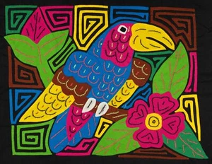Multi-Color Toucan Parrot Bird Mola - Picture 1 of 10