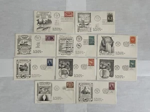 1958 Lot A of 10 US FDC First Day Covers US Air Mail Good Condition - Picture 1 of 2