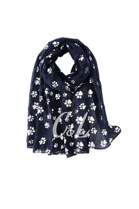 Foil Paw Print Scarf Large Fashion Pashimina Hijab Shawl Wrap - Picture 1 of 9