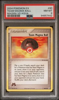 Team Magma Ball 80/95 Uncommon EX Team Magma vs Team Aqua Pokemon TCG PSA 8 - Image 1 of 2