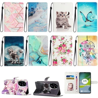 Phone Case Cover for Huawei Honor 90 70 50 10 Painting Leather Flip Wallet Case - Image 1 of 4