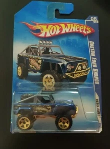 2009 Hot Wheels #141 Rebel Rides 5/10 CUSTOM FORD BRONCO Blau mit Gold ORUT5 Speichen - Bild 1 von 4