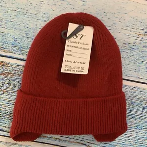Sombrero Rojo Gorro Tejido Lino Niños Niños Orejera Invierno Exterior Lino Unisex Tejido - Imagen 1 de 10