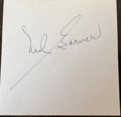NED GARVER MLB PITCHER ST LOUIS BROWNS SIGNED INDEX CARD - Image 1 of 2