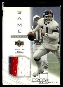 2001 UPPER DECK PROS AND PROSPECTS GAME USED JERSEY #PSJ PHIL SIMMS 3 COLOR - Picture 1 of 3