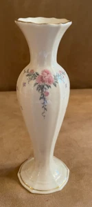 Lenox Rose Bud Petite Porcelain Vase 7.5" high Cream Ivory Vintage pink flower - Picture 1 of 6