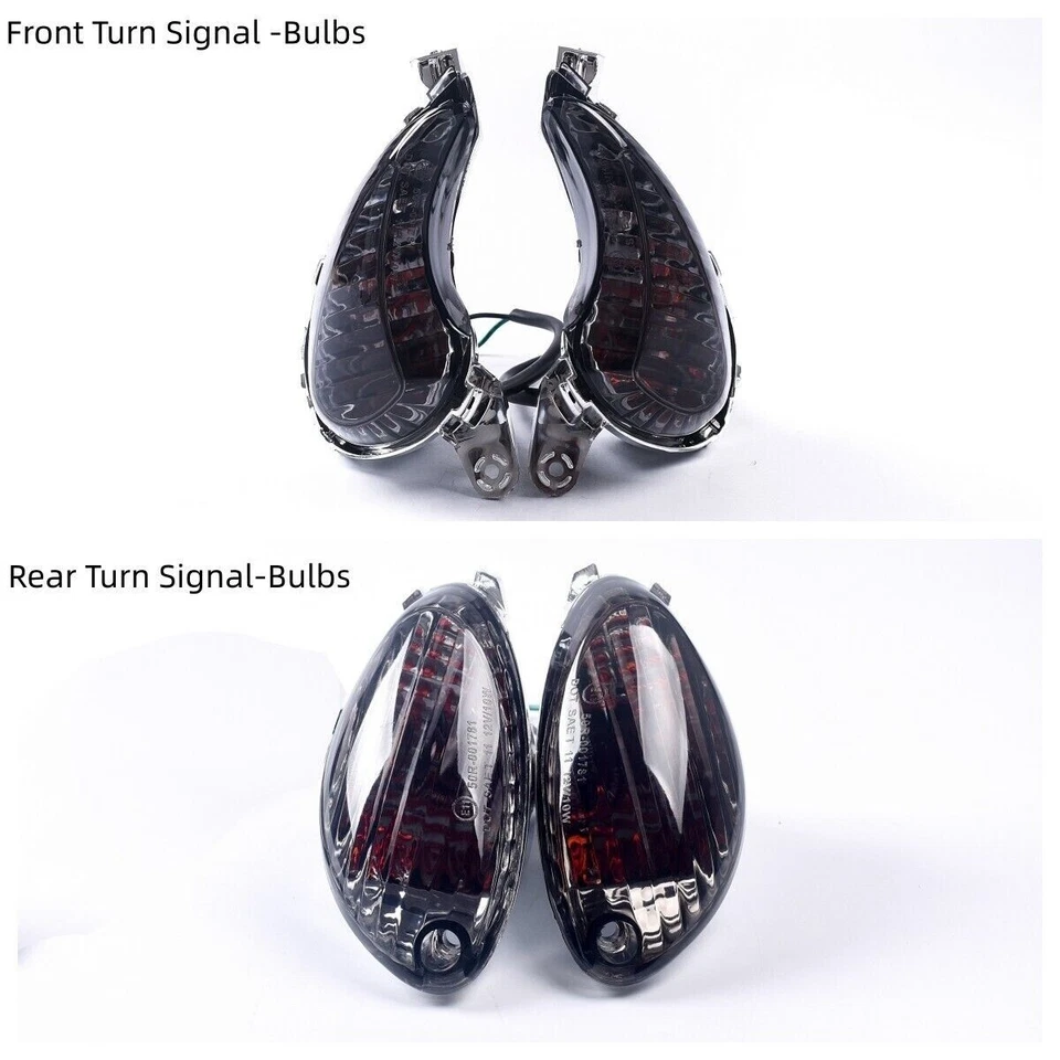 Front + Rear Turn Signal Smoke Lens Bulbs fit Suzuki 2008-2019 Hayabusa GSXR1300 - Image 1 of 4