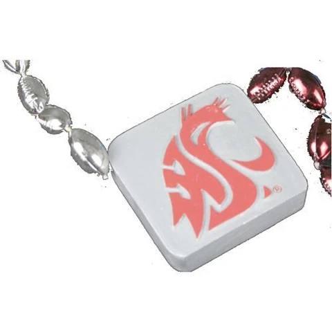 Washington State Cougars Football Sport Bead Medallion Necklace Cover