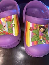 Crocs Dora The Explorer / Boots Children’s Size 4 / 6 Striped Purple