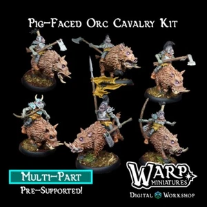 Pig-Faced Orc Cavalry(x6)/Dungeons and Dragons/LOTR/Wargaming/Warp Miniatures - Picture 1 of 3