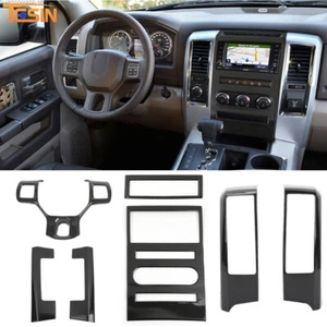 7x Full Set Interior Decor Cover Trim For Dodge Ram 1500 2010-2012 Carbon Fiber - Picture 1 of 13