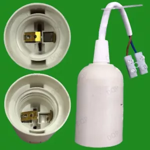 4x White Edison Screw ES E27 Light Bulb Lamp Holder M10 Socket + Terminal Block - Picture 1 of 5