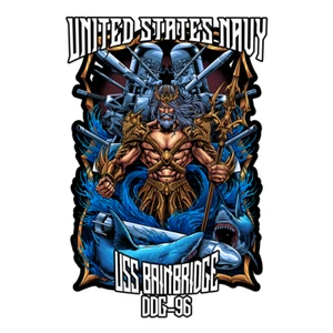 US Navy Shellback Aufkleber USS Bainbridge DDG-96 Neptun Rex 5" Militär Sticker - Bild 1 von 1