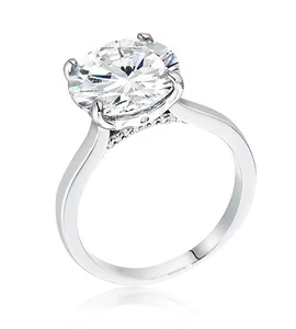 Ivy & Bauble 5Ct CZ Solitaire Engagement Ring in White Gold Plating for Women - Picture 1 of 6
