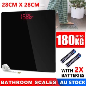 Digital Electronic Glass Bathroom Weight body Scale Scales Backlit 180kg Gym AU - Picture 1 of 9