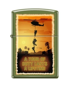 Zippo 68302 tour of duty vietnam war military men jungle helicopter Lighter - Picture 1 of 1
