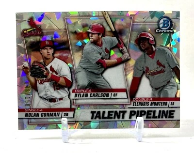 2020 Bowman Chrome TALENT PIPELINE NOLAN GORMAN CARLSON Atomic Refractor /150 - Image 1 of 4