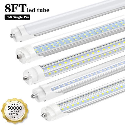 T8 T12 8FT LED Tube Light 45W 72W 120W FA8 Single Pin 8 Foot LED Shop Light Bulb - Image 1 of 4