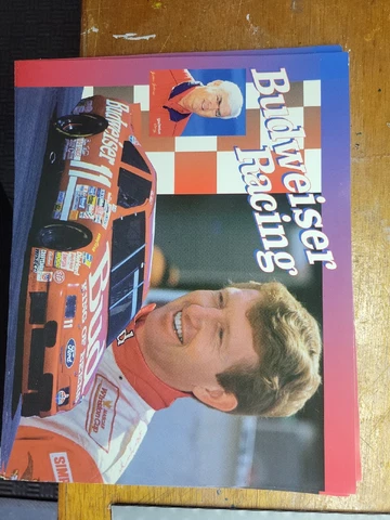 Vintage NASCAR Bill Elliott Budweiser Racing Poster (Junior Johnson) Cover