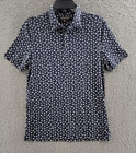 Michael Kors Modern-Fit Field Print Polo Shirt Men's XS Midnight Short Sleeve