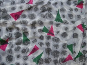 60s Silk Fabric Vintage MCM Atomic Space Age Geometric Curtains Pillows Drapes   - Picture 1 of 12