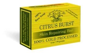 JABÓN EN BARRA CRUDO YADAIN 100% PROCESADO EN FRÍO: BURST DE CÍTRICOS 6 oz. / 170 gramos - Imagen 1 de 2