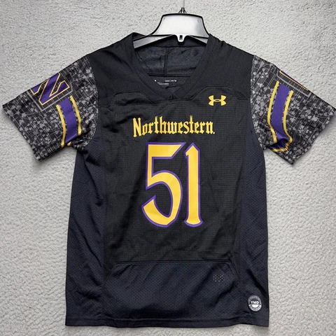 Northwestern Wildcats Football Jersey Youth Medium Black Under Armour Gothic Cover