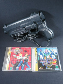 Sega Saturn Virtua gun SS controller cop Japan game tested 2 games set Japanese
