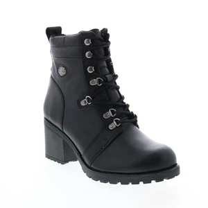 Harley-Davidson Marinda 5" Lace D84760 Womens Black Motorcycle Boots - Picture 1 of 8