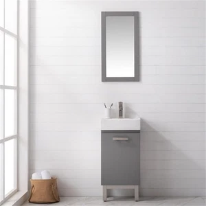 Design Element Stella 16.5" Wood Single Sink Vanity in Gray - Picture 1 of 11