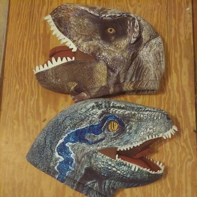 Jurassic World T-Rex Velociraptor Dinosaurio Dan Dee Máscara de Espuma Grande Big Greeter Foto 1 de 4