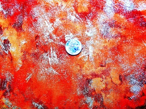 MODA MARBLE MATES MULTI #4038 "ORANGE WITH GOLD DUST" BTY - Picture 1 of 1