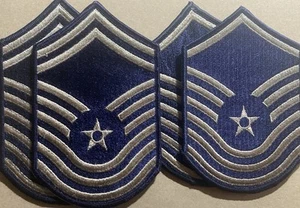 US Air Force Lot of (4): Obsolete SMSgt & CMSgt (Pre-1992) Rank Patches, unbenutzt. - Bild 1 von 5