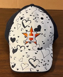 Houston Astros "Fan Favorite" Blanco/Azul Juventud/Niños Corazones/Logo Sombrero Ajustable - Imagen 1 de 7