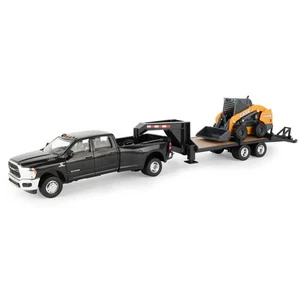 1/32 Ram Dually Quad Cab & Lowboy Trailer & Case SV340B Skidsteer 47155 - Picture 1 of 7