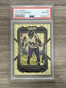 Vinilo dorado Panini Prizm Calais Campbell Ravens 2022/5 *PSA 10* - Imagen 1 de 2